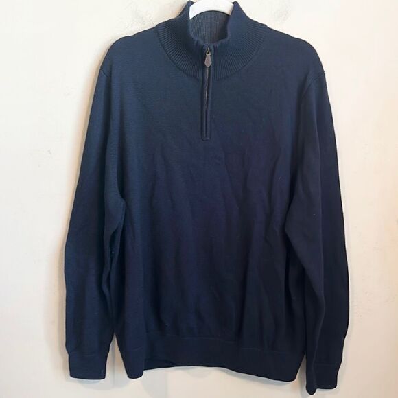 346 Brooks Brothers Merino Wool 1/4 Zip Sweater XL - Picture 1 of 5
